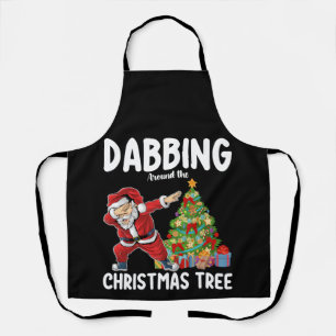 Dabben rond de Kerstboom Kerstman Vakantie Schort