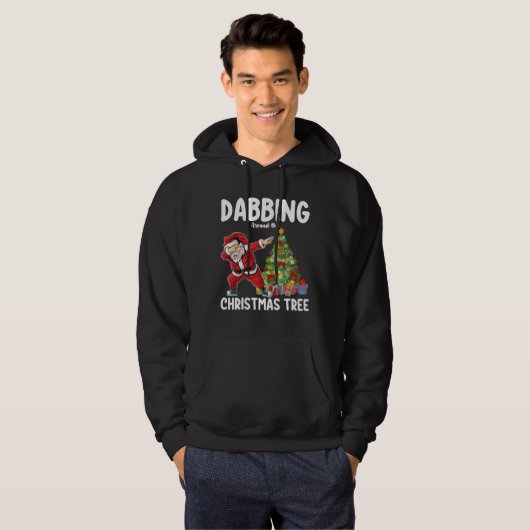 Dabben rond de kerstboom Santa Holiday Hoodie (Voorkant volledig)