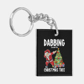 Dabben rond de kerstboom Santa Holiday Sleutelhanger (Voorkant Links)