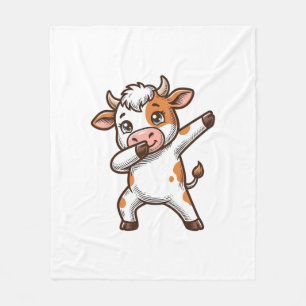 Dabben Schattige Koe Vintage Gravure T-Shirt Ontwe Fleece Deken