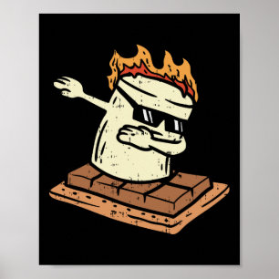 Dabben Smore Marshmallow Schattig Dab Dans Kampere Poster
