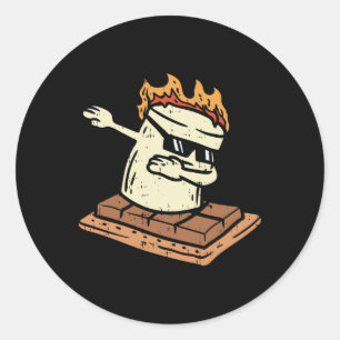 Dabben Smore Marshmallow Schattig Dab Dans Kampere Ronde Sticker