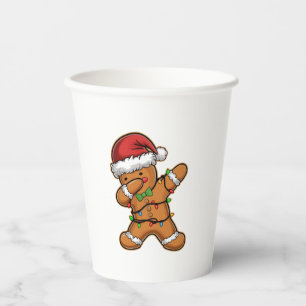 Dabbende gingerbread boom licht kerstmis papieren bekers
