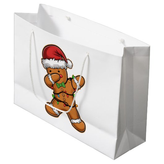 Dabbende Kerstboom Licht Kerstmis Groot Cadeauzakje (Voorkant Gekanteld)