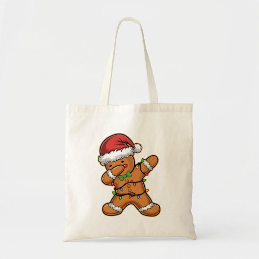 Dabbende Kerstboom Licht van Peperkoek Tote Bag (Voorkant)