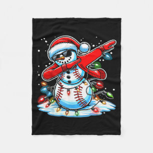 Dabbende Kersthonkbal Sneeuwman Jongens Honkbal W Fleece Deken