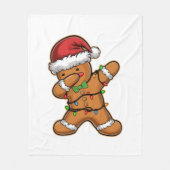 Dabbende Licht Kerstboom van Peperkoek Kerstmis Fleece Deken (Voorkant)