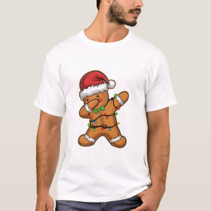 Dabbende Licht Kerstboom van Peperkoek Kerstmis T-shirt
