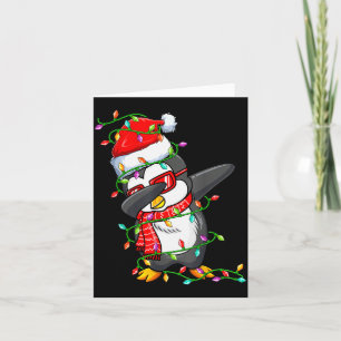 Dabbende Pinguïn met Kerstmanhoed - Pinguïn Liefhe Kaart