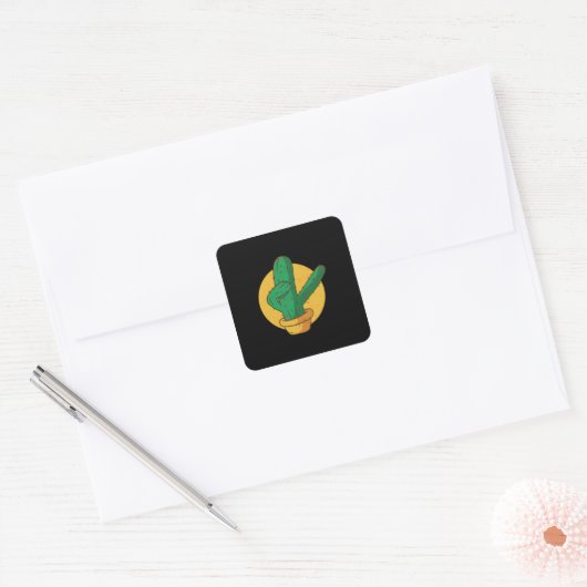 Dabbercactus Vierkante Sticker (Envelop)