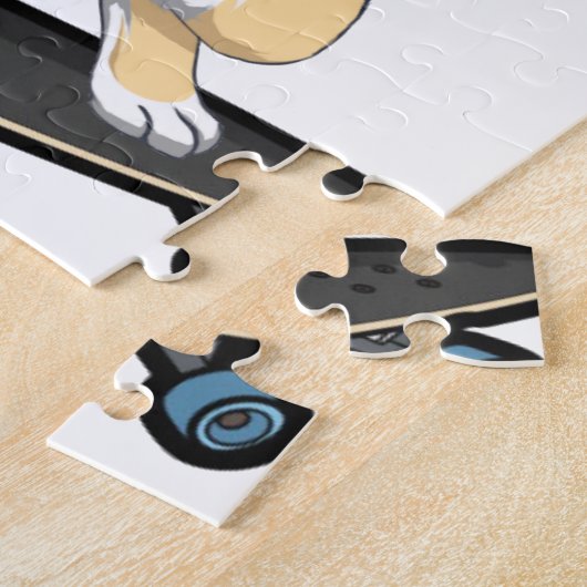 Dabbinbg Shiba Inu on Skateboard Coffee Mok Legpuzzel (Zijkant)