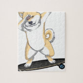 Dabbinbg Shiba Inu on Skateboard Coffee Mok Legpuzzel (Verticaal)