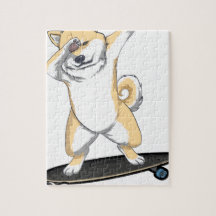 Dabbinbg Shiba Inu on Skateboard Coffee Mok