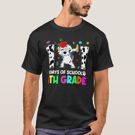 Dabbing 101 Days School 4TH Grade Student Teacher  T-shirt (Voorkant)