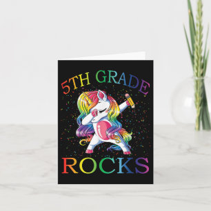 Dabbing 5th Grade Rocks Unicorn Eerste dag van sch Kaart