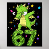 Dabbing 67 Dragon 67 Funny Six Seven Gen Z Slang M Poster (Voorkant)