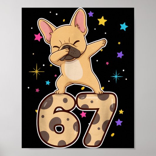Dabbing 67 French Bulldog 67 Dog Funny Six Seven M Poster (Voorkant)