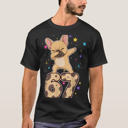 Dabbing 67 French Bulldog 67 Dog Funny Six Seven M T-shirt (Voorkant)