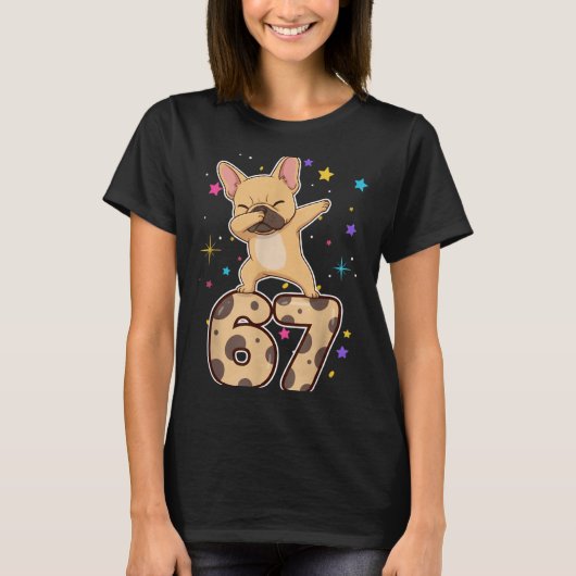 Dabbing 67 French Bulldog 67 Dog Funny Six Seven M T-shirt (Voorkant)