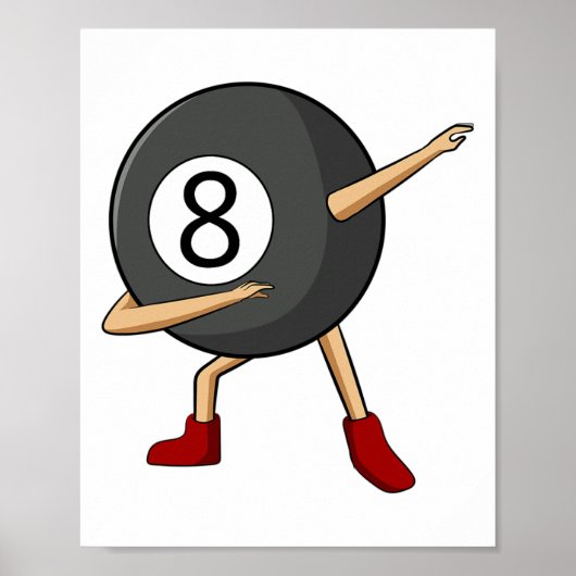 Dabbing 8 LL Pool biljart speler jongen Poster (Voorkant)