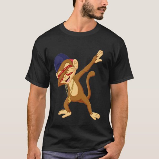 Dabbing Aap Dab Dans Grappige Grafische T-shirt (Voorkant)