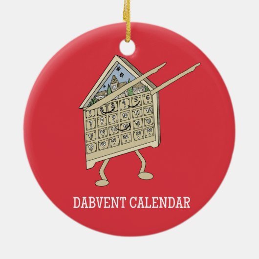 Dabbing Adventskalender Grappig Christelijk Religi Keramisch Ornament (Achterkant)