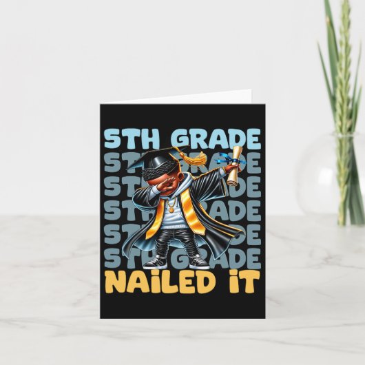 Dabbing Afstuderen Boy 5th Grade Nailed It CL van Kaart (Voorkant)