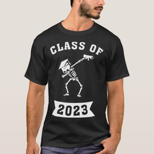 Dabbing Afstuderen Class 2023 Skeleton Dab School T-shirt (Voorkant)