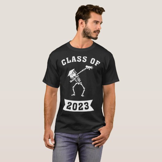 Dabbing Afstuderen Class 2023 Skeleton Dab School T-shirt (Voorkant volledig)
