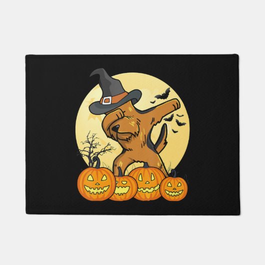 Dabbing Airedale Terrier Grappige Hond Halloween G Deurmat (Voorkant)