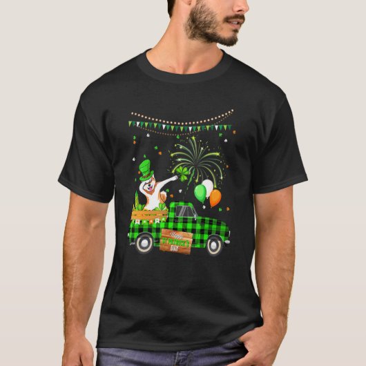 Dabbing Akita Dog Shamrock St Patrick's Day T-shirt (Voorkant)