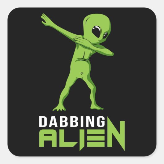 Dabbing Alien Area 51 Ufo Space Aliens Funny Gift Vierkante Sticker (Voorkant)