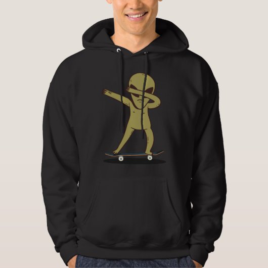 Dabbing Alien Skater  Skateboard Dab Hoodie (Voorkant)
