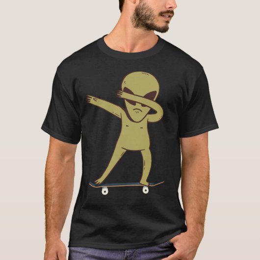 Dabbing Alien Skater  Skateboard Dab T-shirt (Voorkant)