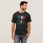 Dabbing alien spookwitch zombie pumpkin and skele t-shirt (Voorkant volledig)