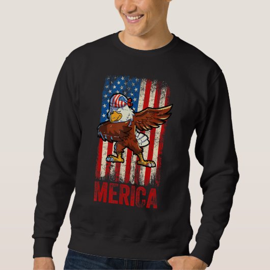 Dabbing American Eagle 4th Of July Boys Men Americ Trui (Voorkant)