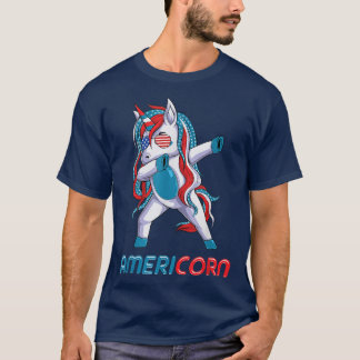 Dabbing Americorn Unicorn 4 juli Mericorn Mer T-shirt