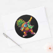 Dabbing Ananas Zonnebril Stranden Ronde Sticker (Envelop)