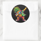 Dabbing Ananas Zonnebril Stranden Ronde Sticker (Tas)