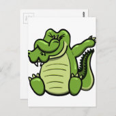 Dabbing Animals Alligator Briefkaart (Voorkant / Achterkant)