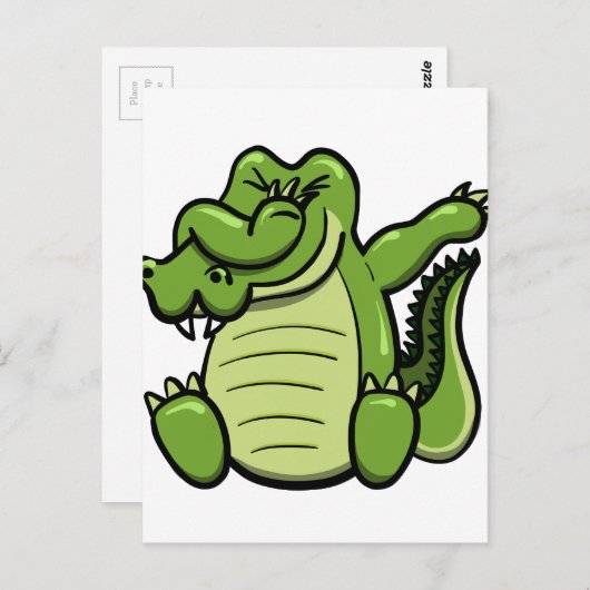Dabbing Animals Alligator Briefkaart (Voorkant / Achterkant)