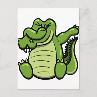 Dabbing Animals Alligator Briefkaart