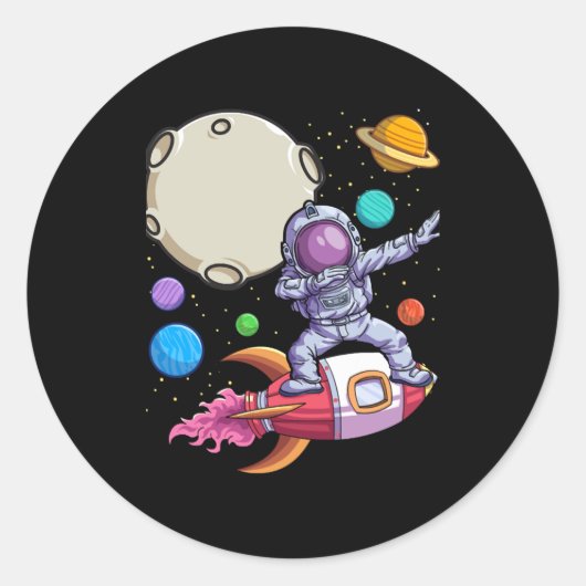 Dabbing Astronaut 12 Yrs Oude Verjaardag Jongen 12 Ronde Sticker (Voorkant)