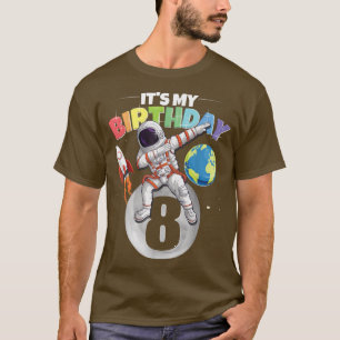 Dabbing Astronaut 8th Birthday Boy Girl 8 Years 20 T-shirt