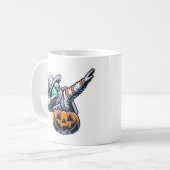 Dabbing Astronaut Halloween Cowboy Jack O Lantern Koffiemok (Voorkant links)