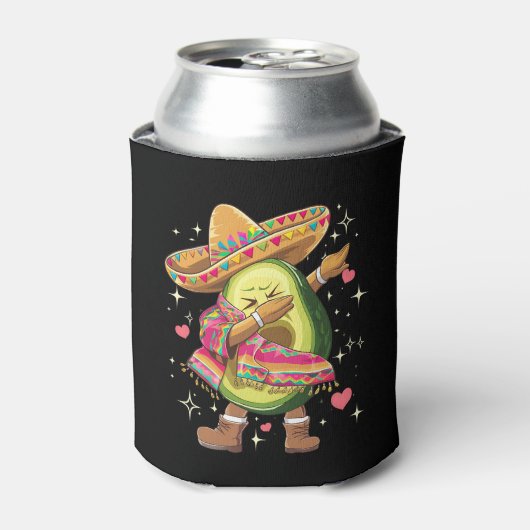Dabbing Avocado Cinco De Mayo Grappige Mexicaanse Blikjeskoeler (Blikje Voorkant)