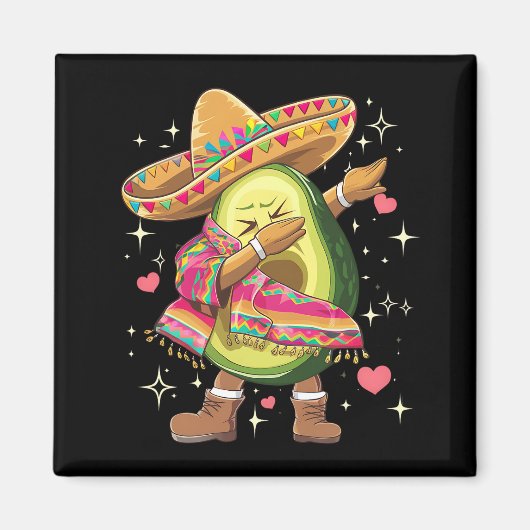 Dabbing Avocado Cinco De Mayo Grappige Mexicaanse Magneet (Voorkant)