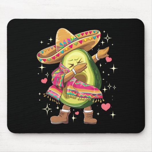 Dabbing Avocado Cinco De Mayo Grappige Mexicaanse Muismat (Voorkant)