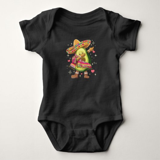 Dabbing Avocado Cinco De Mayo Grappige Mexicaanse  Romper (Voorkant)
