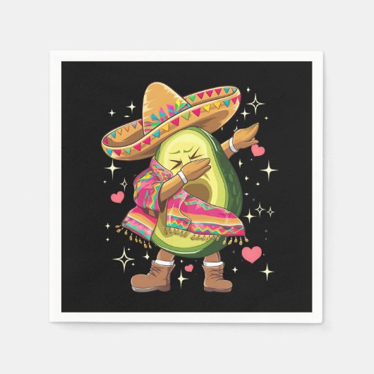 Dabbing Avocado Cinco De Mayo Grappige Mexicaanse Servet (Voorkant)